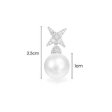 Single Pearl & Star Earring - White Silver