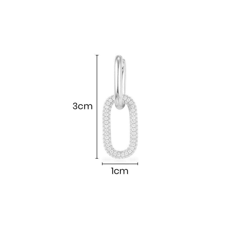 Single Small Chain Link Earring - Silver