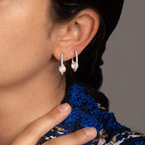 APM Monaco Hoop Earrings with Pearls in white silver