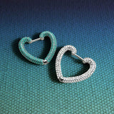 Single Lagoon Heart Earring - silver