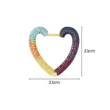 Single Rainbow Heart Earring - Yellow Silver