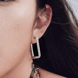 Single Rectangle Earring - silver