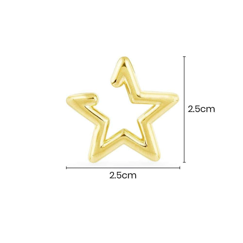 Single Star Ear Cuff - Yellow Silver