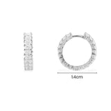 Eclat Hoop Earrings - White Silver