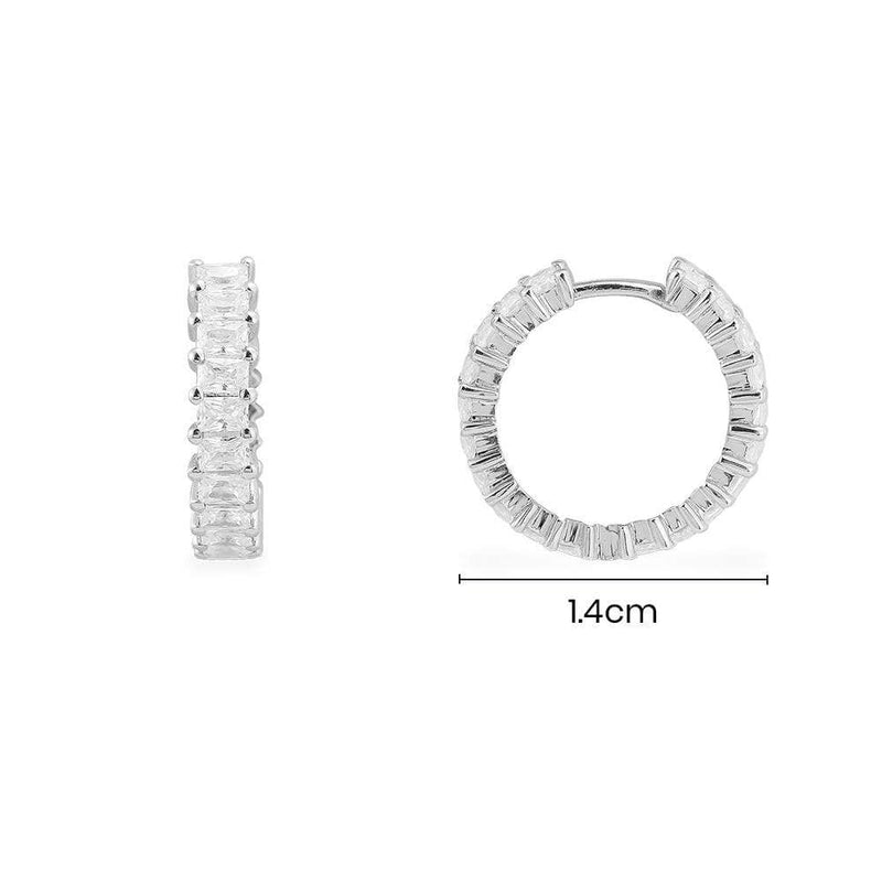 Eclat Hoop Earrings - White Silver