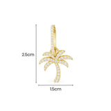 Single Palm Tree Earring - Yellow Silver