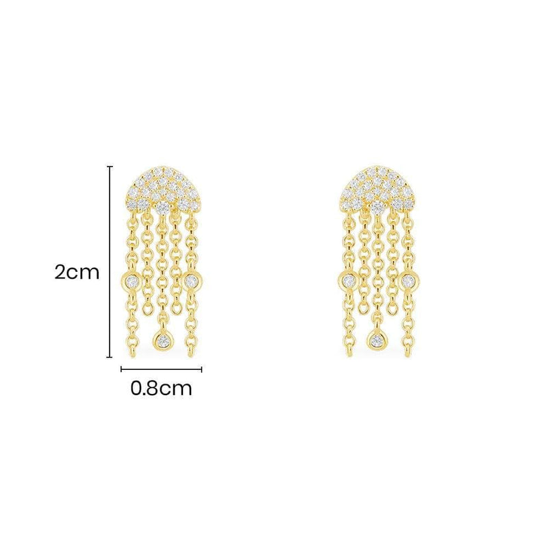 Jellyfish Earrings - Yellow Silver