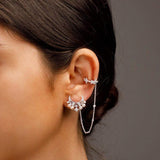 APM Monaco Single Moon & Stars Ear Cuff with Pearls in white silver