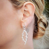 Single Star Drop Earring with Pearls - Silver