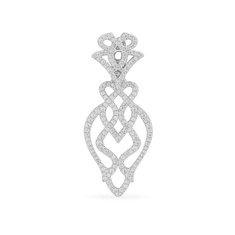 Single Arabesque Ear Jacket - Silver