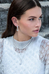 APM Monaco Pavé Météorites & Circles Drop Earrings in Silver