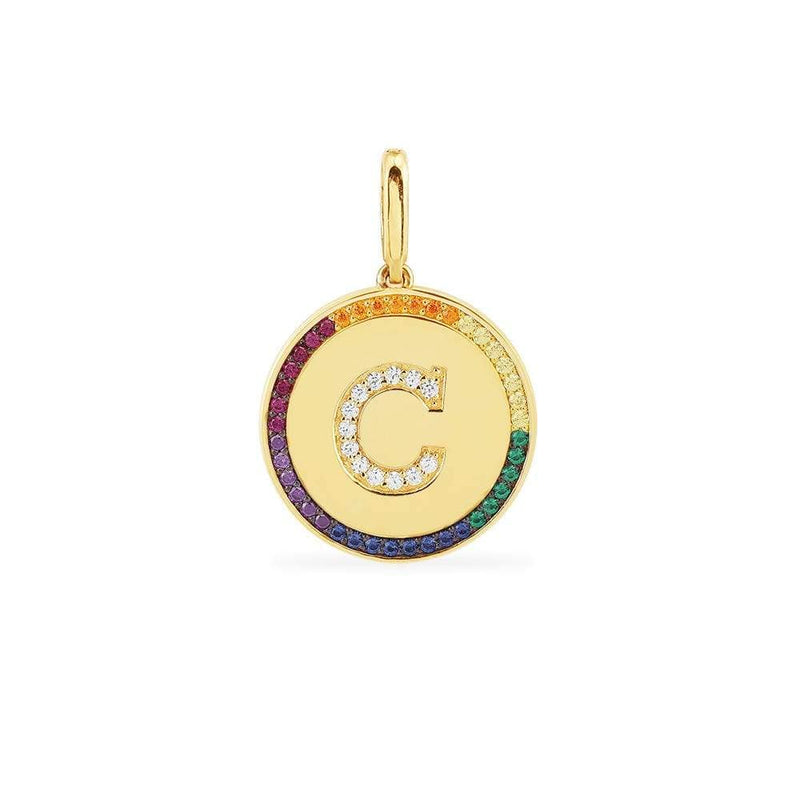 Rainbow Alphabet Medal (Clippable) -  Yellow Silver