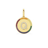 Rainbow Alphabet Medal (Clippable) -  Yellow Silver