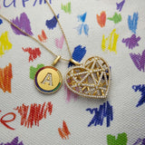 Openwork Heart Medal (Clippable) -  Yellow Silver