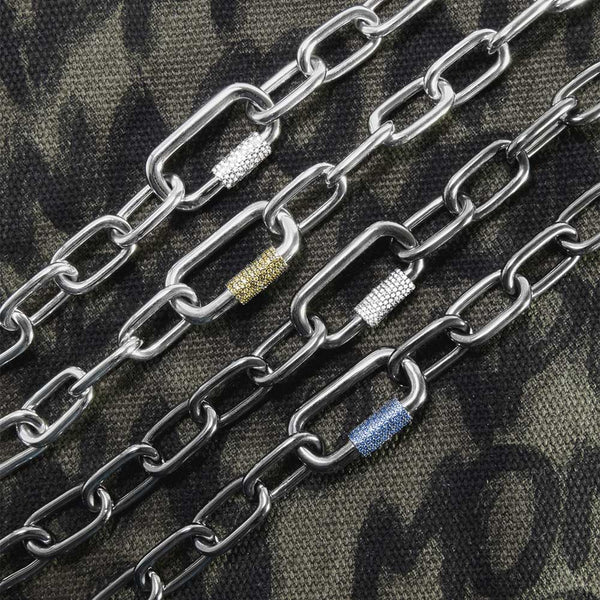 White Chain Link (Clippable) -  Dark Grey Silver