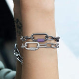 Purple Chain Link (Clippable) -  Dark Grey Silver