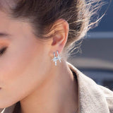 APM Monaco Météorites Rectangular Earrings in White Silver